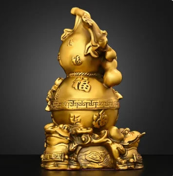 Copper Gourd Ornament Golden Toad Hundred Blessings Hundred Blessings Gathering Living Room Entrance Shop Decor