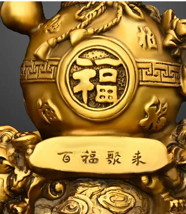 Copper Gourd Ornament Golden Toad Hundred Blessings Hundred Blessings Gathering Living Room Entrance Shop Decor