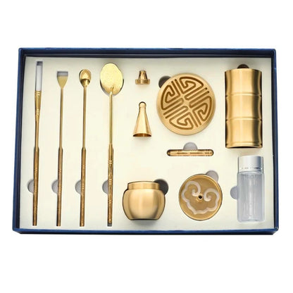 Copper Incense Burner DIY Incense Seal Mold Tools Kit Set for Home Fragrance Aromatherapy Yoga Office Relax