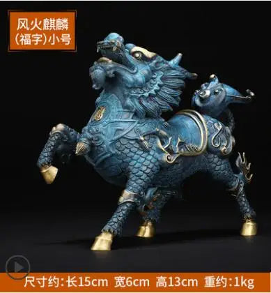 Copper Kirin dragon statue placed pieces of Feng Shui home decoration  hotel office family decoration accessories home decor
