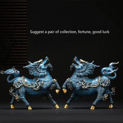 Copper Kirin dragon statue placed pieces of Feng Shui home decoration  hotel office family decoration accessories home decor