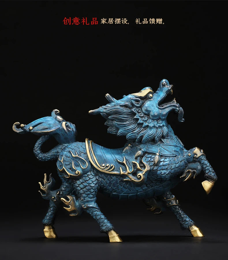 Copper Kirin dragon statue placed pieces of Feng Shui home decoration  hotel office family decoration accessories home decor