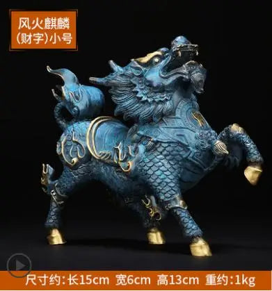 Copper Kirin dragon statue placed pieces of Feng Shui home decoration  hotel office family decoration accessories home decor