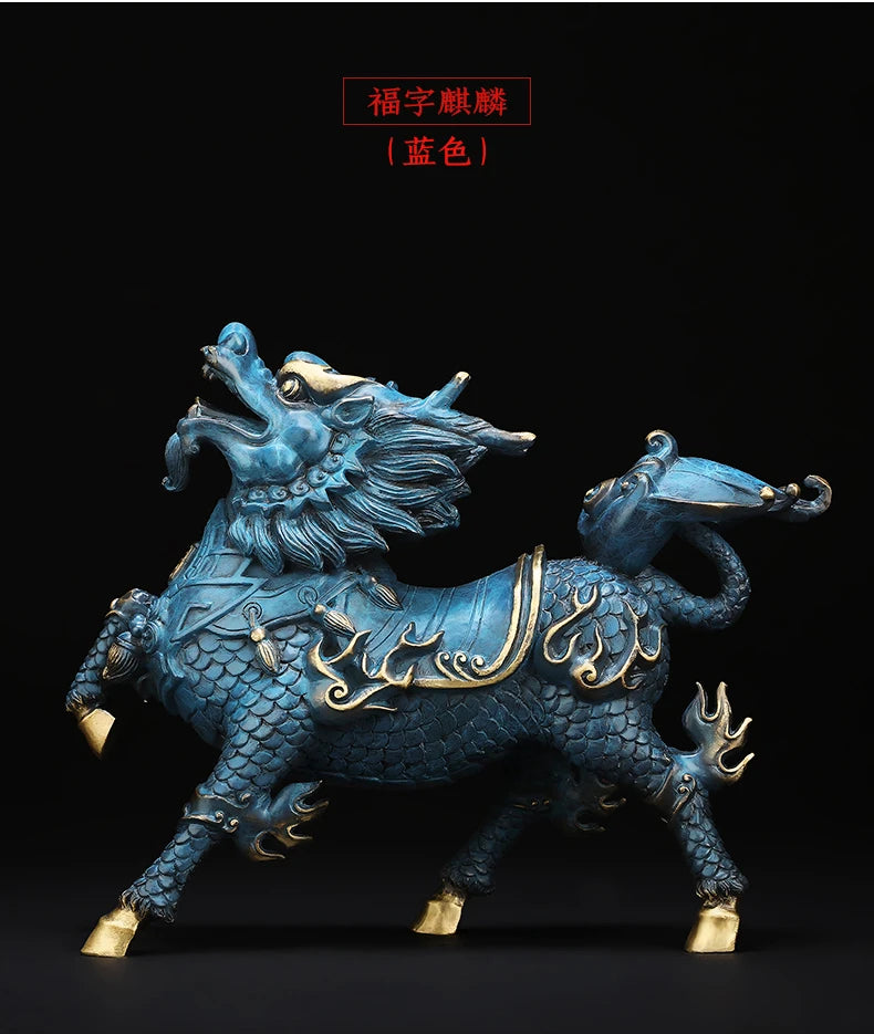 Copper Kirin dragon statue placed pieces of Feng Shui home decoration  hotel office family decoration accessories home decor