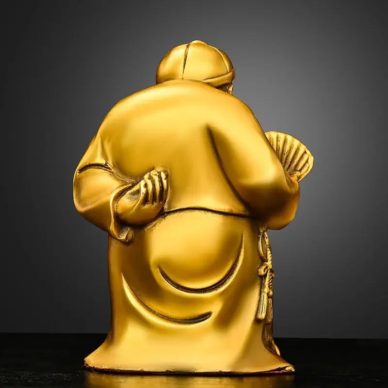 Copper Lucky God of Fortune Ornaments Home Living Room Study Office Desktop Statue Decoration Crafts