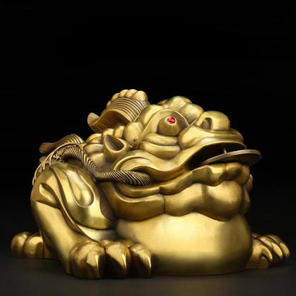 Copper Lucky Gold Toad Ornaments Attract Wealth Unicorn Living Room Entrance Office Store Opening Sculptures