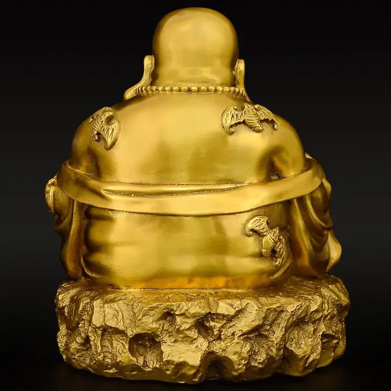 Copper Lucky Maitreya Buddha Ornament Laughing Buddha Statue for Home Use Big Belly Bodhisattva Sculptures