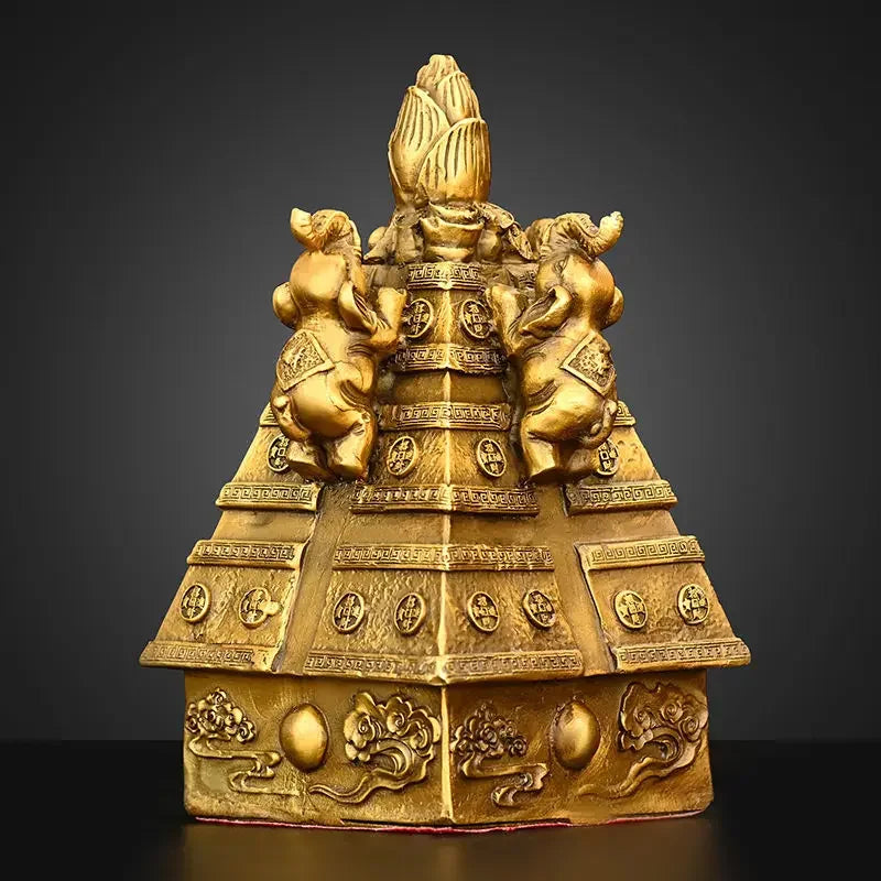 Copper Lucky Wealth Figurine Four Elephant Wealth Ornaments Home Office Desktop Decoration Crafts