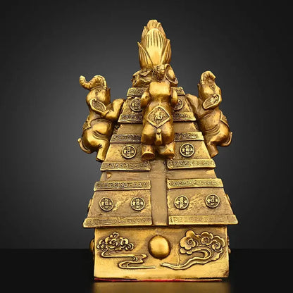 Copper Lucky Wealth Figurine Four Elephant Wealth Ornaments Home Office Desktop Decoration Crafts