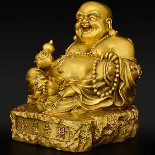 Copper Maitreya Buddha Ornament Laughing Buddha Statue for Home Use Big Belly Buddha Bodhisattva Decoration