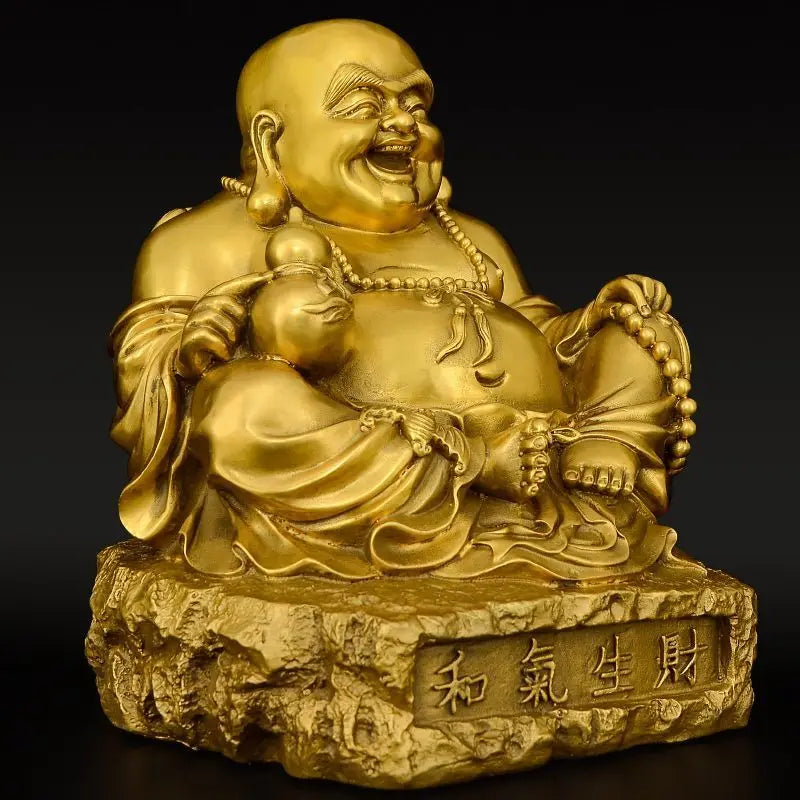 Copper Maitreya Buddha Ornament Laughing Buddha Statue for Home Use Big Belly Buddha Bodhisattva Decoration