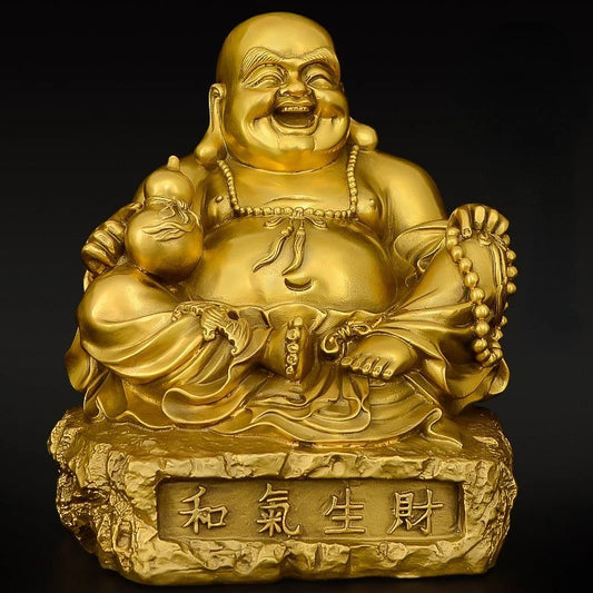 Copper Maitreya Buddha Ornament Laughing Buddha Statue for Home Use Big Belly Buddha Bodhisattva Decoration