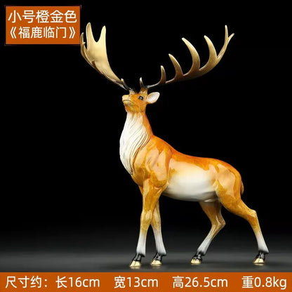 Copper Milu deer statue placed pieces of Feng Shui home decoration  hotel office family decoration accessories home decor