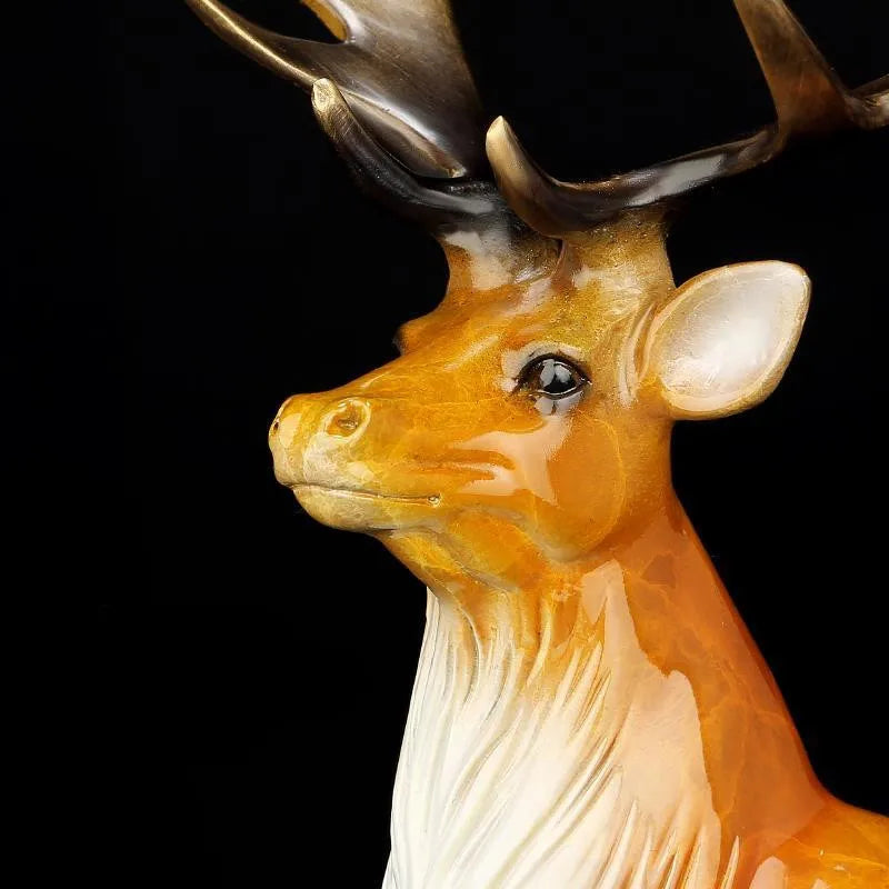 Copper Milu deer statue placed pieces of Feng Shui home decoration  hotel office family decoration accessories home decor