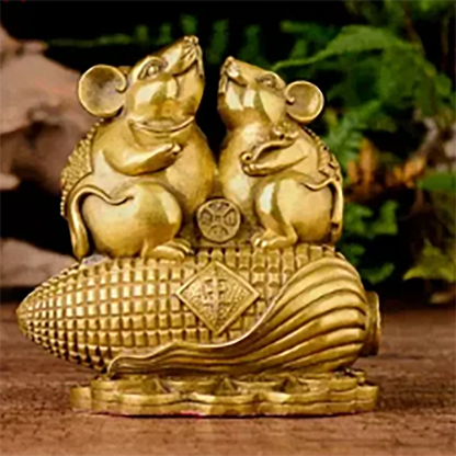 Copper Mouse Decoration Brass Zodiac Rat Gold Mouse Cute Little Mouse Living Room Rat Year Decoration