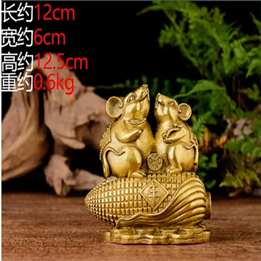Copper Mouse Decoration Brass Zodiac Rat Gold Mouse Cute Little Mouse Living Room Rat Year Decoration