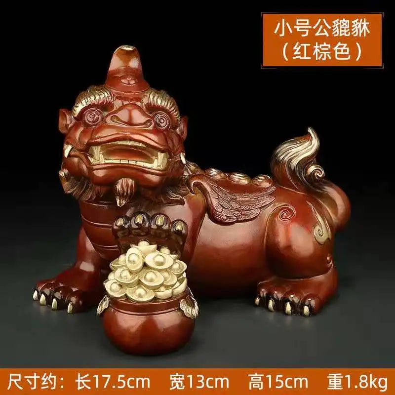 Copper Pi Xiu statue placed pieces of Feng Shui home decoration accessories hotel office family decoration  home decor