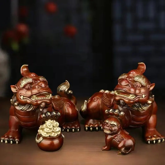 Copper Pi Xiu statue placed pieces of Feng Shui home decoration accessories hotel office family decoration  home decor