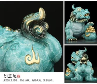 Copper Pi Xiu statue placed pieces of Feng Shui home decoration accessories hotel office family decoration  home decor