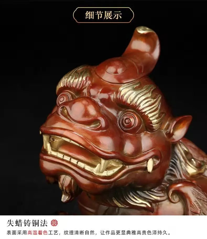 Copper Pi Xiu statue placed pieces of Feng Shui home decoration accessories hotel office family decoration  home decor