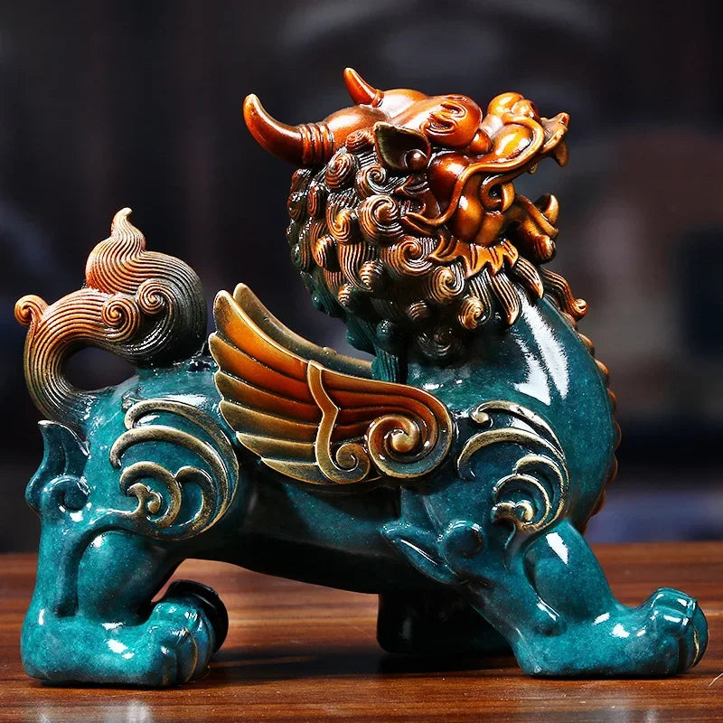 Copper Pixiu Decor Town House Figurines Miniatures Ornaments Statues Home Living Room Sculptures