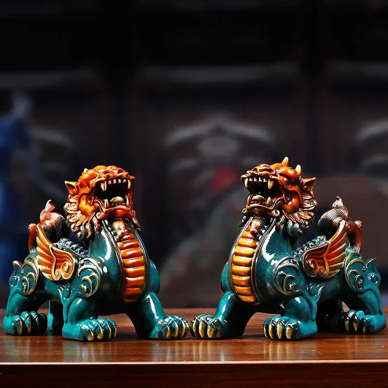 Copper Pixiu Decor Town House Figurines Miniatures Ornaments Statues Home Living Room Sculptures
