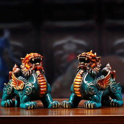 Copper Pixiu Decorations Mascot Decoration Figurines Miniatures Ornaments Statues Home Living Room Sculptures