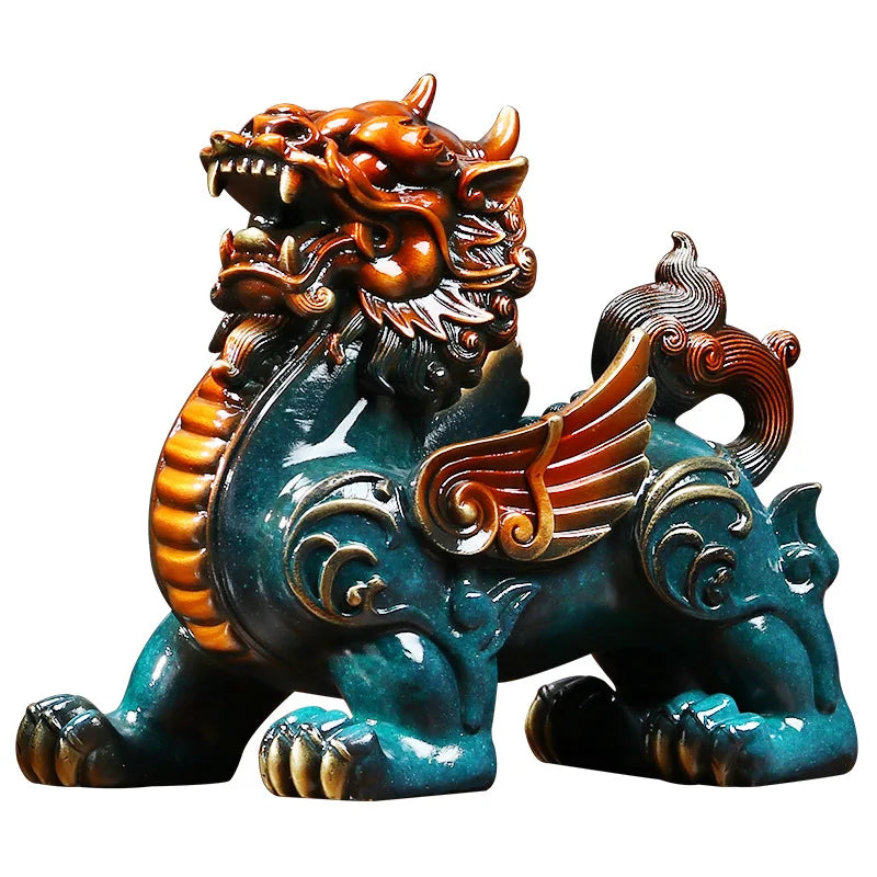 Copper Pixiu Decorations Town House Piqiu Decor Figurines Miniatures Ornaments Statues Home Living Room Sculptures