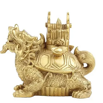 Copper Sanyuan and Dragon Turtle Ornaments Dragon Turtle Back Cap Learning Home Desktop Creative Decoration Ornaments