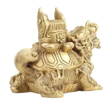Copper Sanyuan and Dragon Turtle Ornaments Dragon Turtle Back Cap Learning Home Desktop Creative Decoration Ornaments