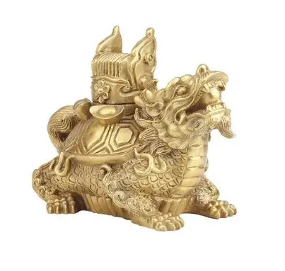 Copper Sanyuan and Dragon Turtle Ornaments Dragon Turtle Back Cap Learning Home Desktop Creative Decoration Ornaments