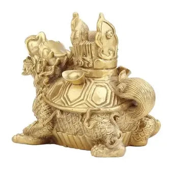 Copper Sanyuan and Dragon Turtle Ornaments Dragon Turtle Back Cap Learning Home Desktop Creative Decoration Ornaments