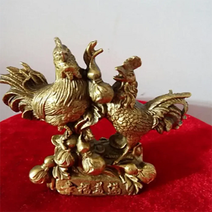 Copper Satue Copper chicken with gourd and rooster