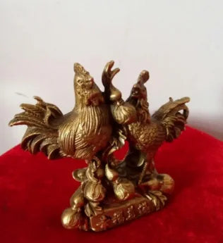 Copper Satue Copper chicken with gourd and rooster