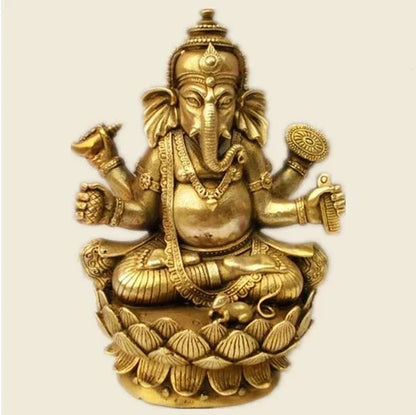 Copper Satue Tibetan Buddhism, Tantra, Ganesha, Geneisha, elephant headed God, Statue, buddha figure, figurine, God of victory