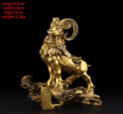 Copper Sheep Ornaments Money Sheep Zodiac Three Yang Kaitai Creative Gifts Home Living Sculptures