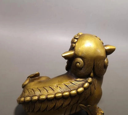 Copper Statue A pair of brass lions, a pair of ornaments, home decoration crafts