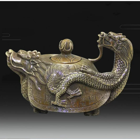 Copper Statue Antique factory direct selling antique miscellaneous wholesale collection handicrafts exquisite brass Baishou Long