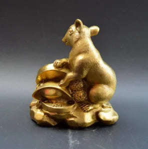 Copper Statue Antique pure brass twelve zodiac mouse home decoration crafts