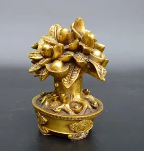 Copper Statue Antique pure brass yuanbaoshu ornaments home ornaments opening relocation gifts decorative crafts
