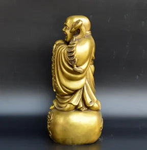 Copper Statue Antique pure copper Maitreya Buddha handicraft office home decoration