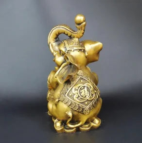 Copper Statue Antique pure copper brass elephant ornaments home accessories office study decoration copper handicraft furnishing