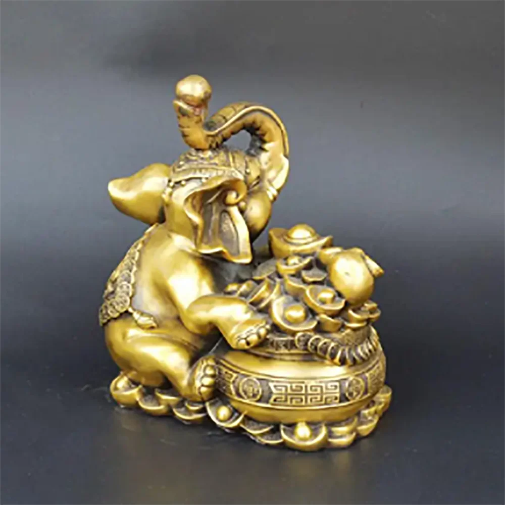 Copper Statue Antique pure copper brass elephant ornaments home accessories office study decoration copper handicraft furnishing