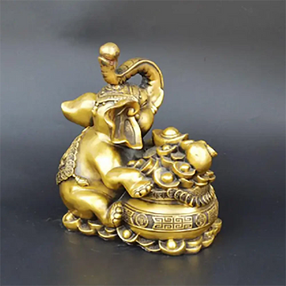 Copper Statue Antique pure copper brass elephant ornaments home accessories office study decoration copper handicraft furnishing