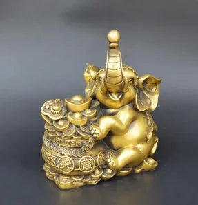 Copper Statue Antique pure copper brass elephant ornaments home accessories office study decoration copper handicraft furnishing