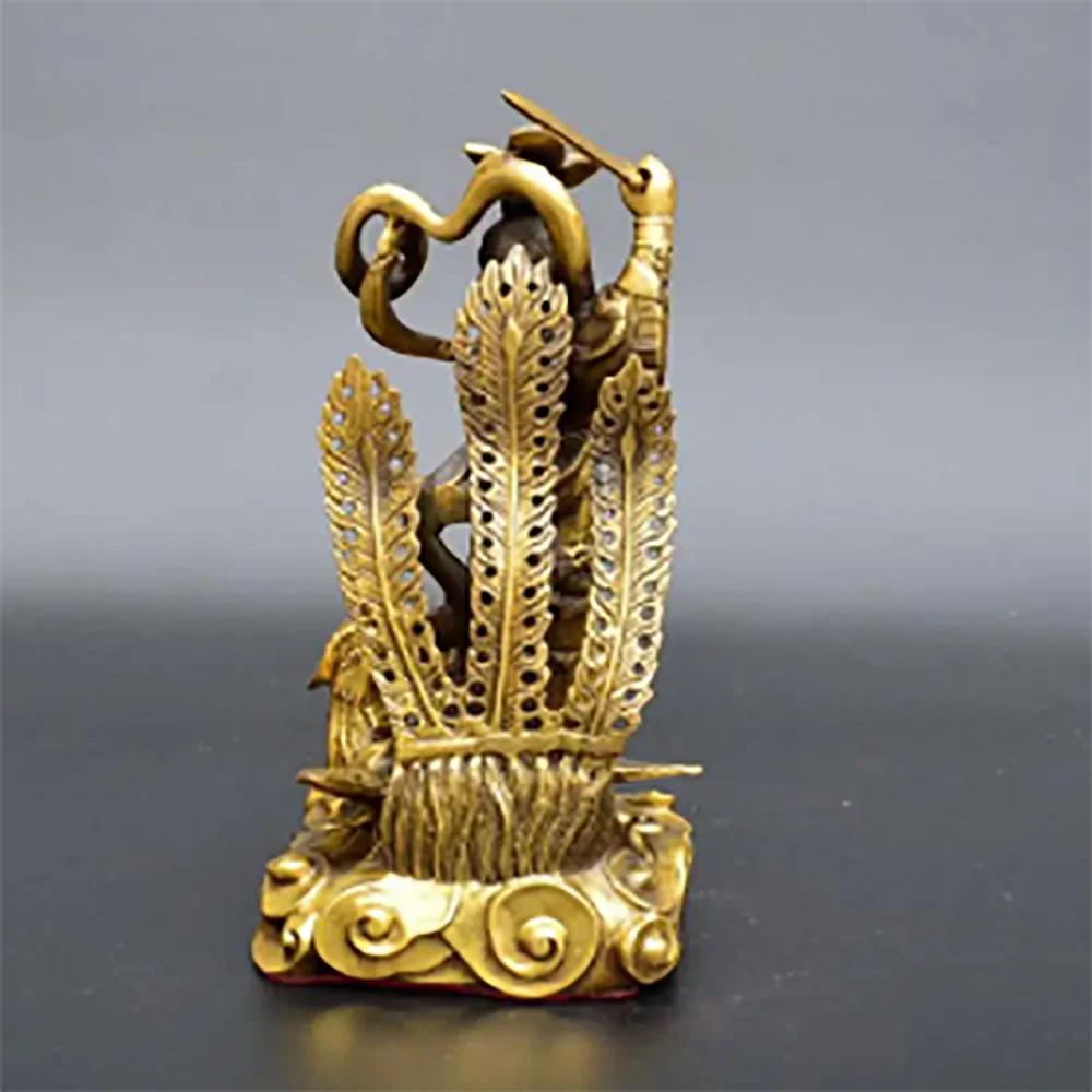 Copper Statue Antique pure copper brass nine days Xuannu statue nine days virgin statue handicraft ornament