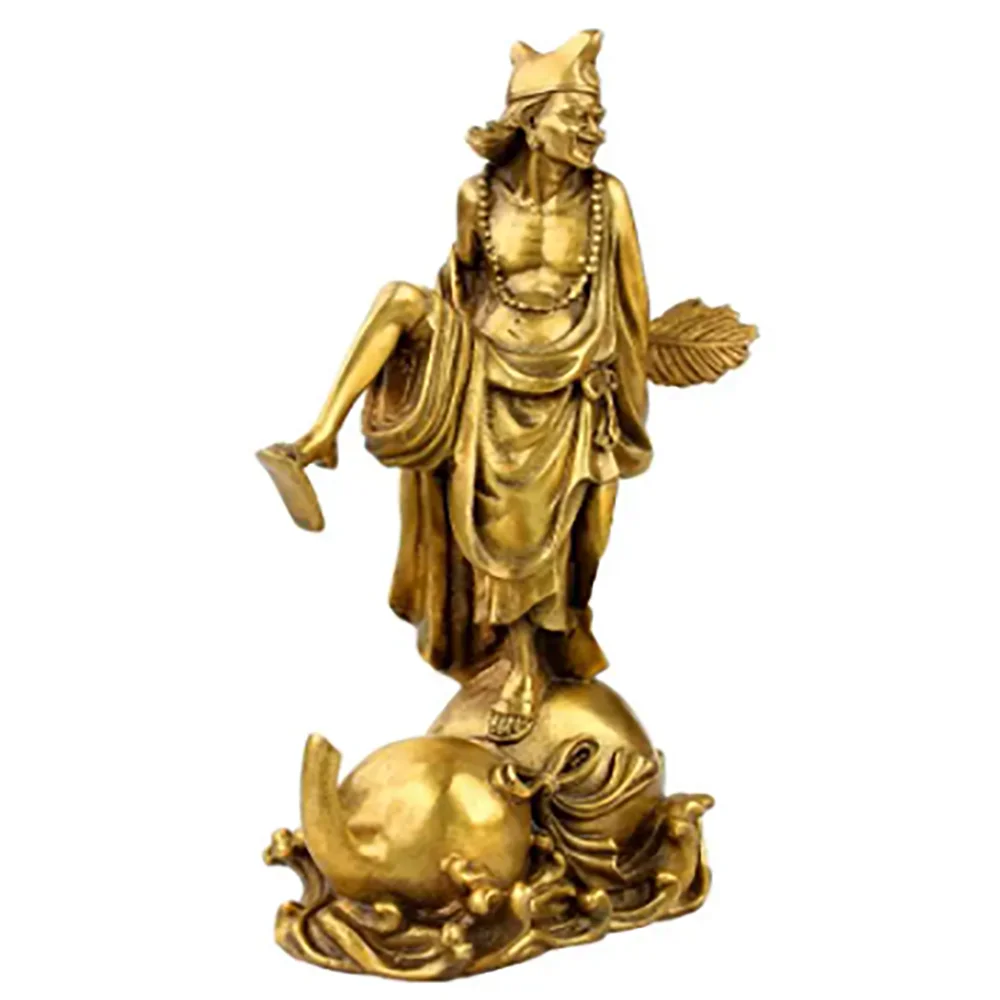 Copper Statue Brass Jigong ornaments home crafts of Luohan Buddha statue