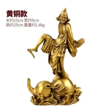 Copper Statue Brass Jigong ornaments home crafts of Luohan Buddha statue