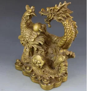 Copper Statue Brass longfengchengxiang ornaments home decoration crafts