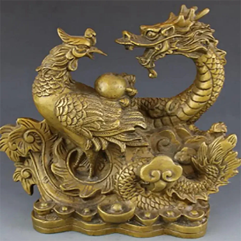 Copper Statue Brass longfengchengxiang ornaments home decoration crafts